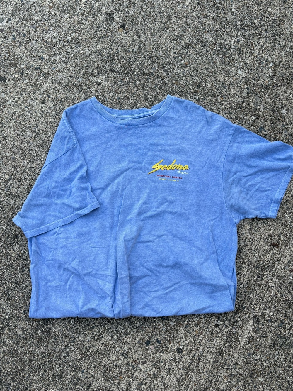 PacSun Blue Tee with Yellow Sedona Script